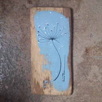 Emma Jane Small Blue Painted Rustic Wood - S308