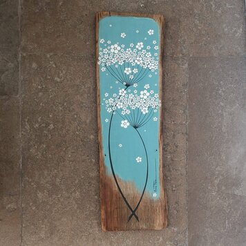 Emma Jane Large Teal Painted Rustic Wood - L300
