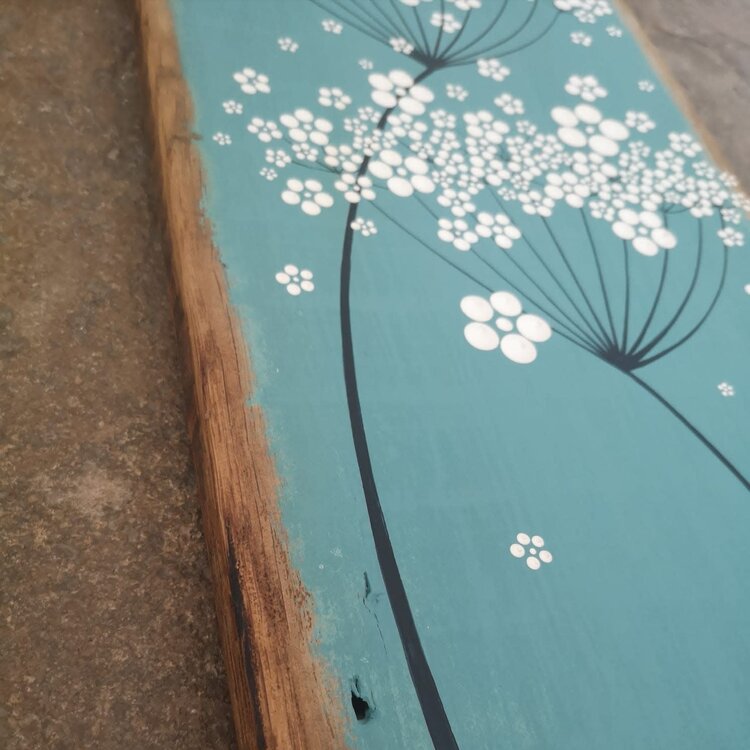 Emma Jane Large Teal Painted Rustic Wood - L300