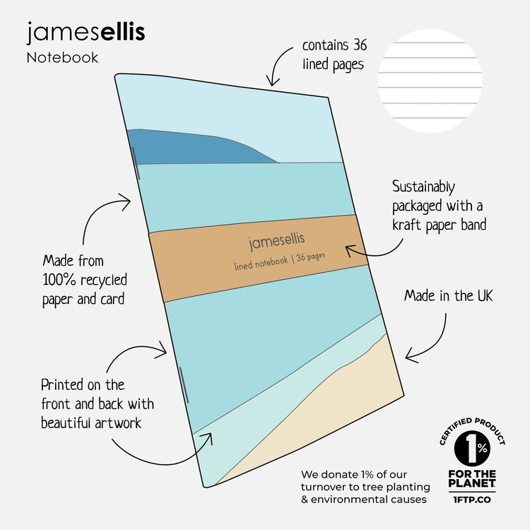James Ellis 'Leap' A6 Lined Notebook