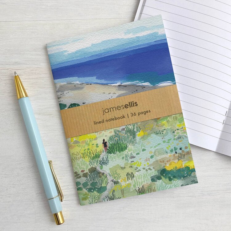 James Ellis 'Down To the Beach' A6 Lined Notebook