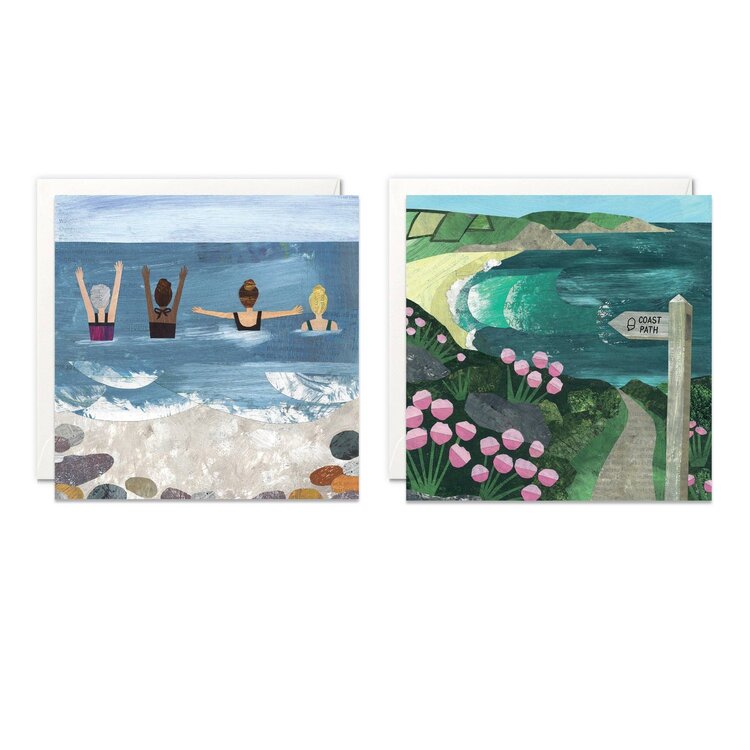 James Ellis 'Swimmers & Coast Path' Wallet of 8 Notecards