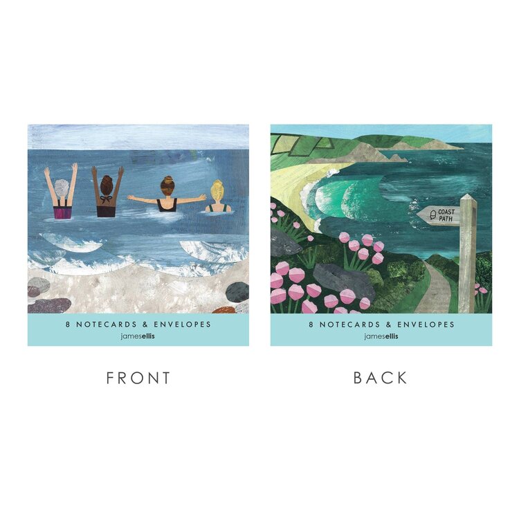 James Ellis 'Swimmers & Coast Path' Wallet of 8 Notecards