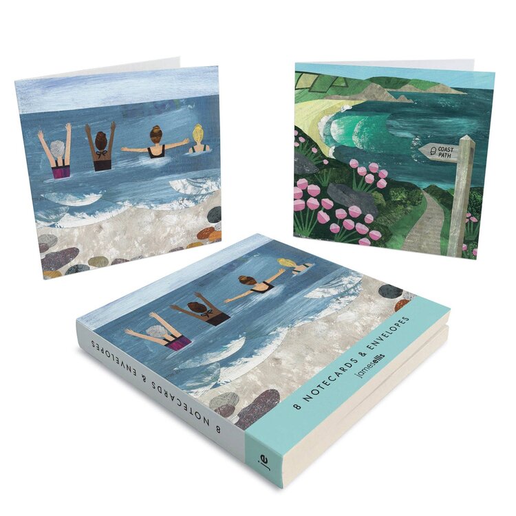 James Ellis 'Swimmers & Coast Path' Wallet of 8 Notecards