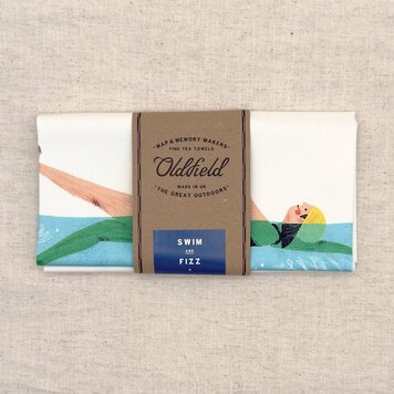 Oldfield Design Co 'Swim & Fizz' Tea Towel