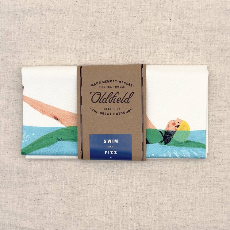 Oldfield Design Co 'Swim & Fizz' Tea Towel