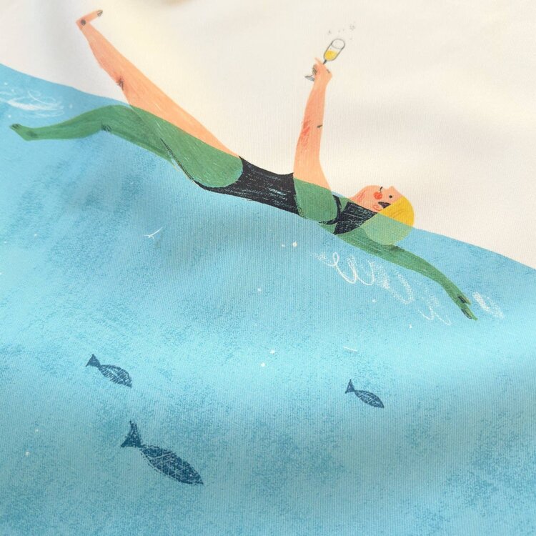 Oldfield Design Co 'Swim & Fizz' Tea Towel