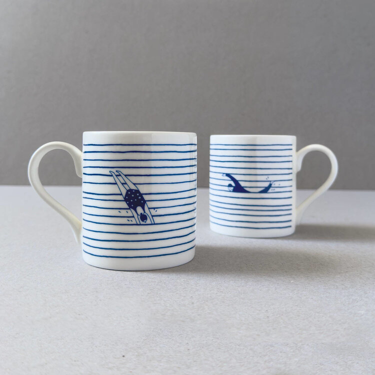 Oldfield Design Co Swimmers Striped Mug