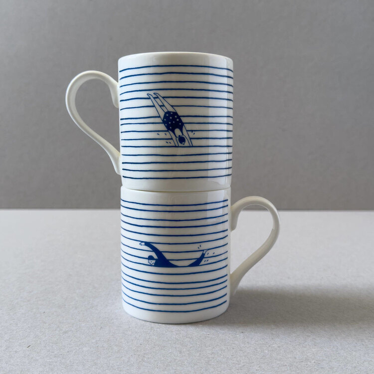 Oldfield Design Co Swimmers Striped Mug