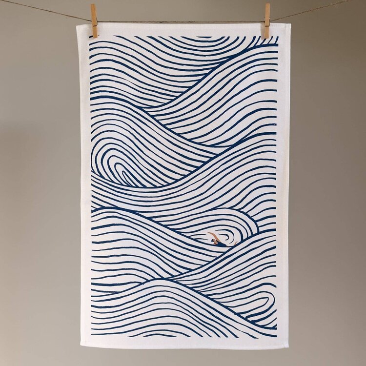 Oldfield Design Co Swimming Pattern Tea Towel