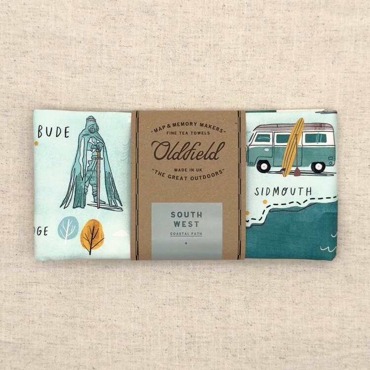 Oldfield Design Co South West Coastal Path Tea Towel