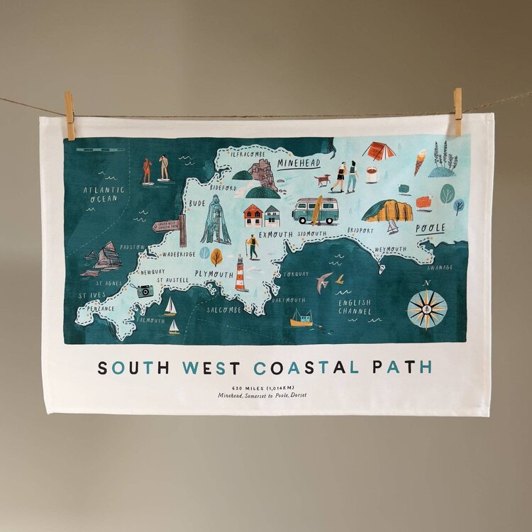 Oldfield Design Co South West Coastal Path Tea Towel