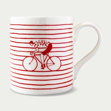 Oldfield Design Co Cyclists Striped Mug