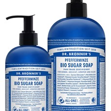 Dr Bronner´s Bio Vegan Sugar Soap Pfefferminze mit Pumpspender