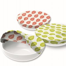 nuts nuts Textil Schüsselabdeckungen "Grüne Blätter" 3er Set