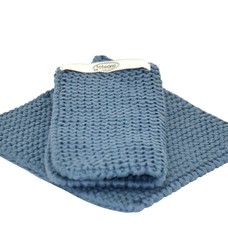 Solwang Solwang Gestrickte Topflappen l Dunkles Antikblau