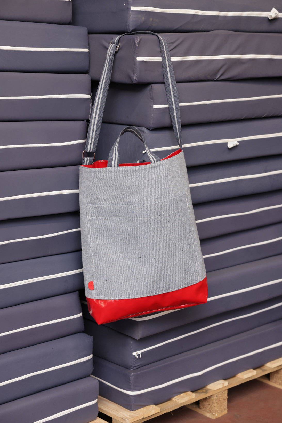 be the fibre Shopper Tas PVC Accent Rood