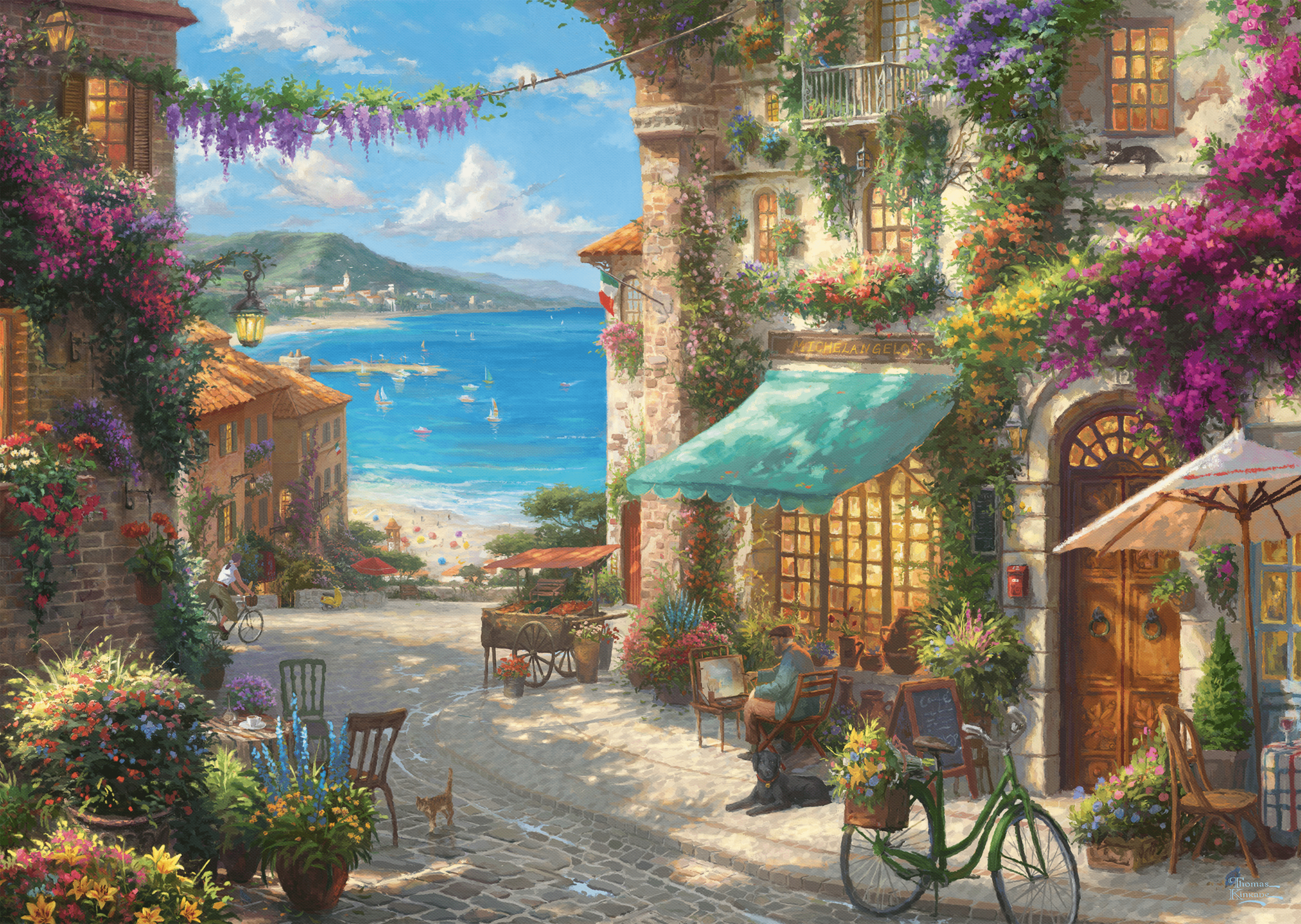 Café aan de Italiaanse Rivièra - 1000 stukjes