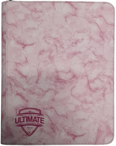 Ultimate Protection - Marble Pink Premier Toploader Binder 9 pocket Zipped