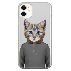 Leuke Telefoonhoesjes iPhone 11 siliconen hoesje - Poezenhoofd