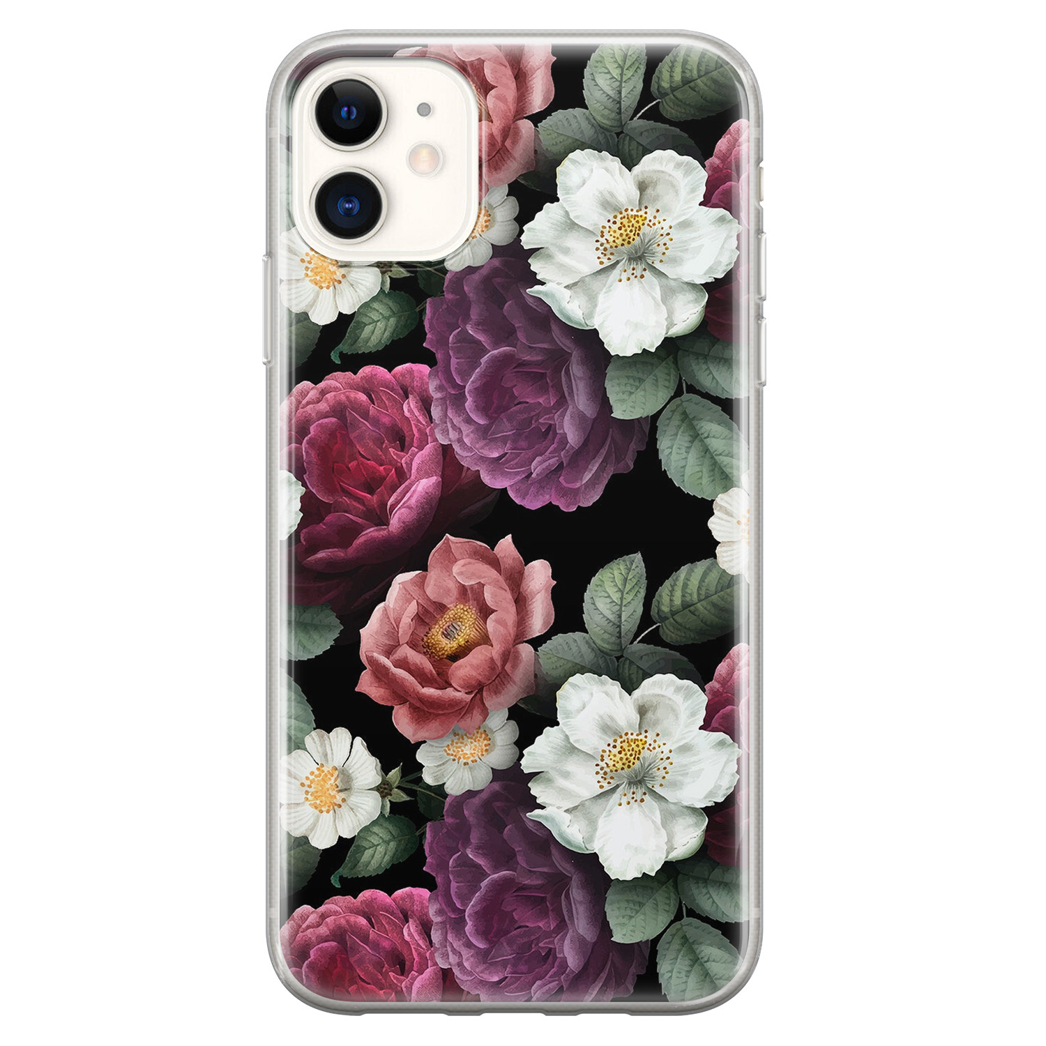 Leuke Telefoonhoesjes iPhone 11 siliconen hoesje - Bloemenliefde