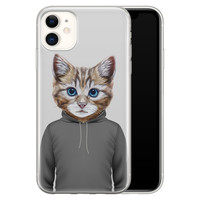 Leuke Telefoonhoesjes iPhone 11 siliconen hoesje - Poezenhoofd