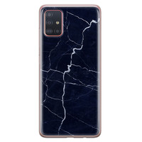 Leuke Telefoonhoesjes Samsung Galaxy A51 siliconen hoesje - Marmer navy blauw