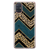 Leuke Telefoonhoesjes Samsung Galaxy A51 siliconen hoesje - Luipaard zigzag