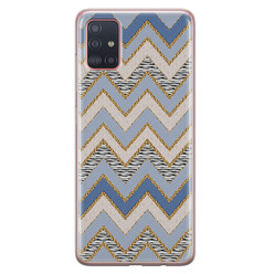 Leuke Telefoonhoesjes Samsung Galaxy A51 siliconen hoesje - Retro zigzag