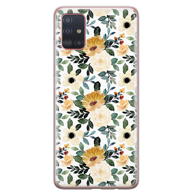 Leuke Telefoonhoesjes Samsung Galaxy A51 siliconen hoesje - Lovely flower