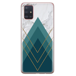 Leuke Telefoonhoesjes Samsung Galaxy A51 siliconen hoesje - Geometrisch blauw