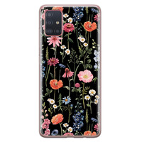 Leuke Telefoonhoesjes Samsung Galaxy A51 siliconen hoesje - Dark flowers