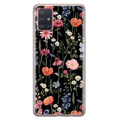 Leuke Telefoonhoesjes Samsung Galaxy A51 siliconen hoesje - Dark flowers