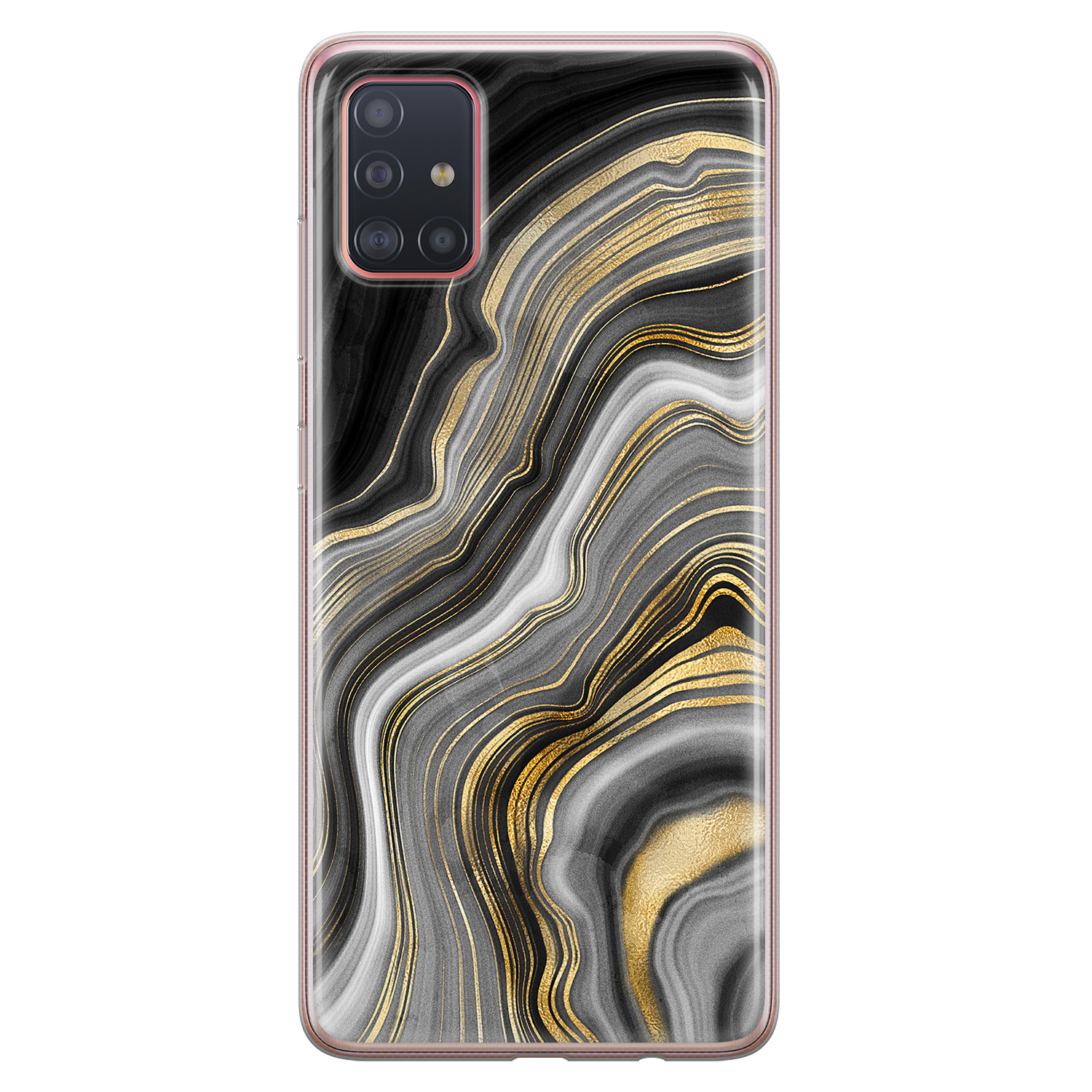 Leuke Telefoonhoesjes Samsung Galaxy A51 siliconen hoesje - Golden agate