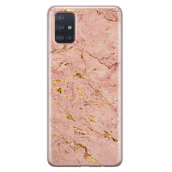 Leuke Telefoonhoesjes Samsung Galaxy A51 siliconen hoesje - Marmer roze goud