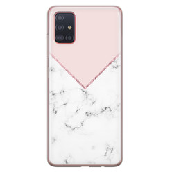 Leuke Telefoonhoesjes Samsung Galaxy A51 siliconen hoesje - Marmer roze grijs