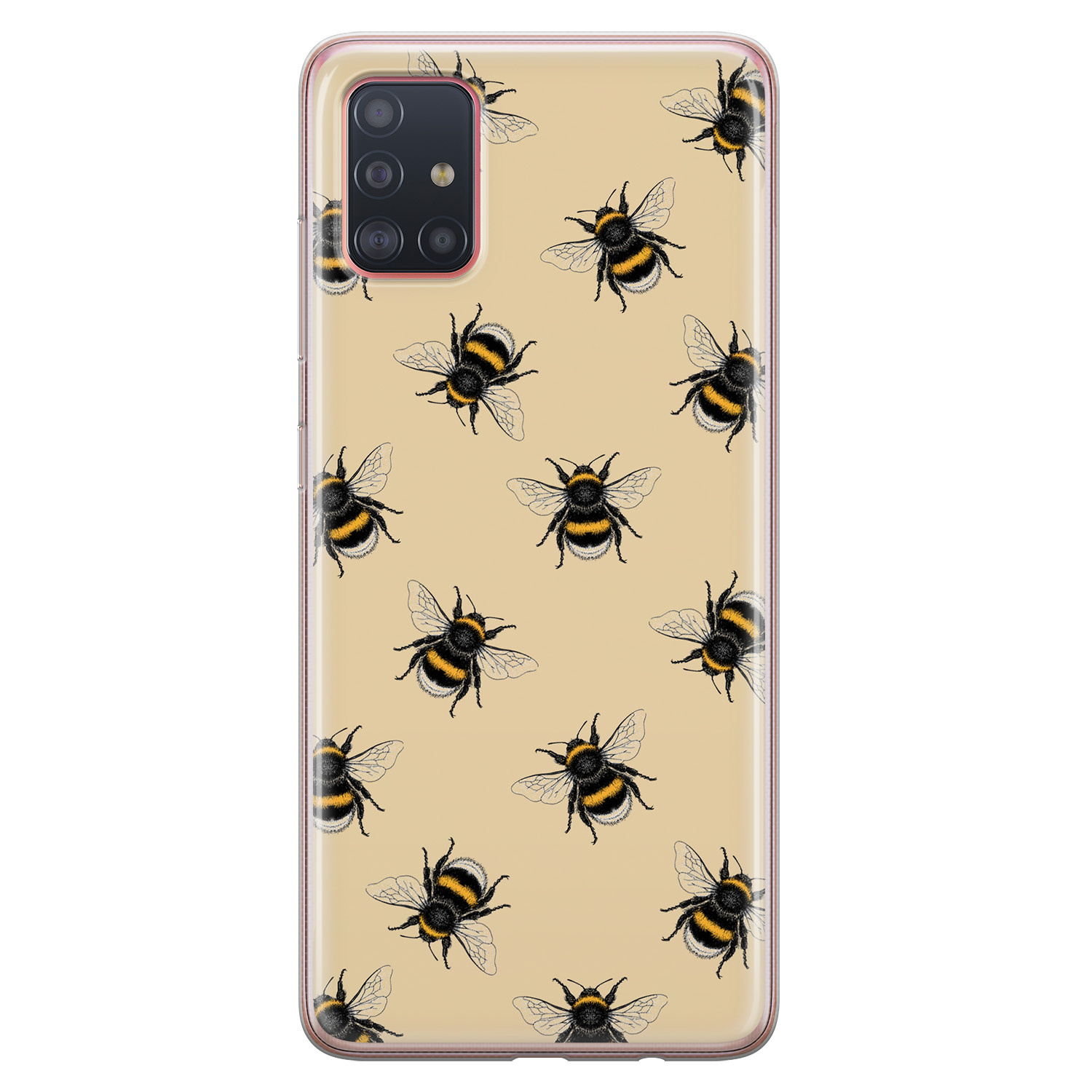 Leuke Telefoonhoesjes Samsung Galaxy A51 siliconen hoesje - Bee happy