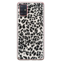 Leuke Telefoonhoesjes Samsung Galaxy A51 siliconen hoesje - Luipaard grijs