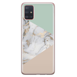 Leuke Telefoonhoesjes Samsung Galaxy A51 siliconen hoesje - Marmer pastel mix