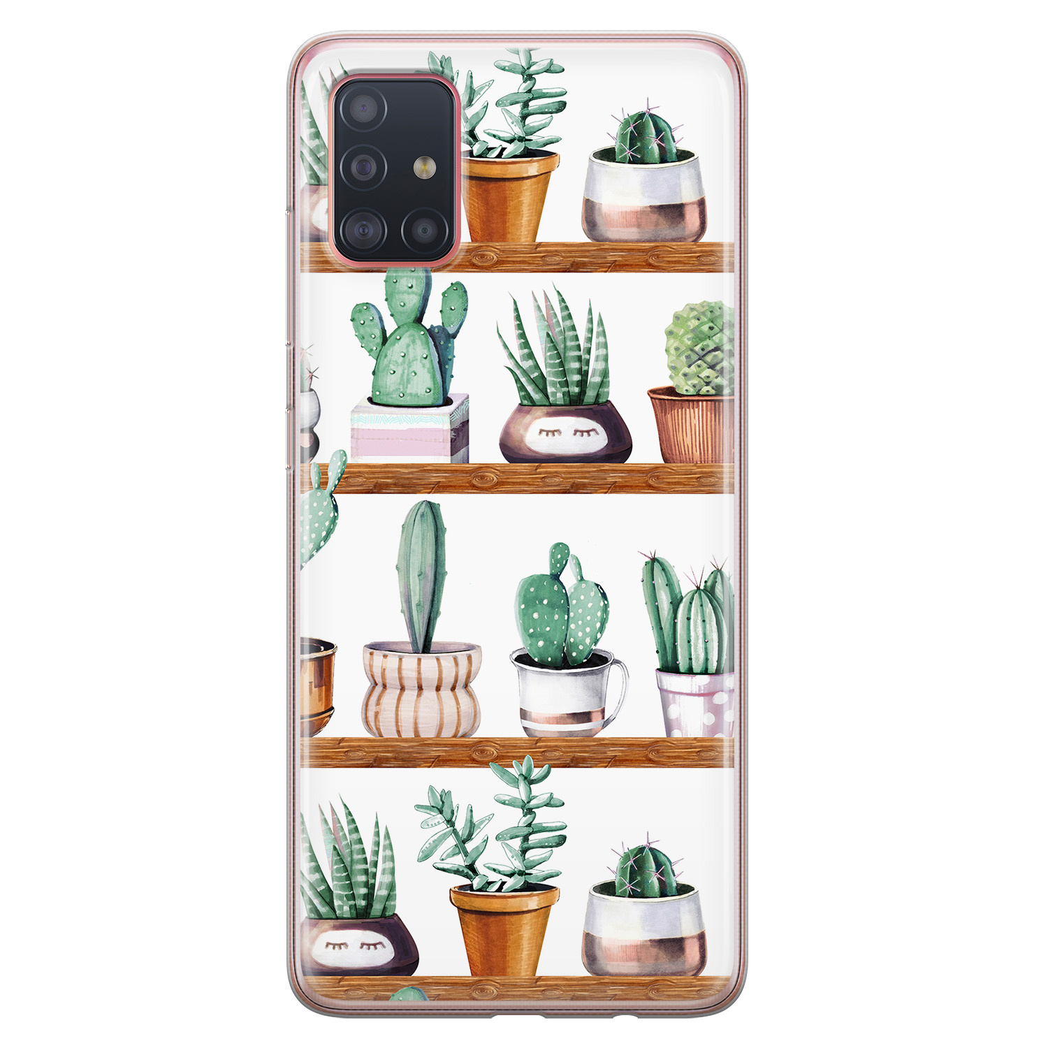 Leuke Telefoonhoesjes Samsung Galaxy A51 siliconen hoesje - Cactus