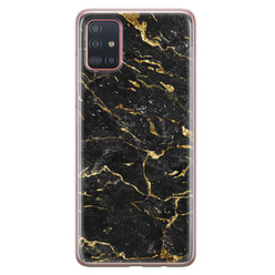 Leuke Telefoonhoesjes Samsung Galaxy A51 siliconen hoesje - Marmer zwart goud