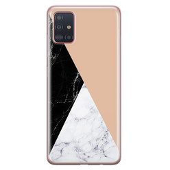 Leuke Telefoonhoesjes Samsung Galaxy A51 siliconen hoesje - Marmer zwart bruin