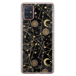 Leuke Telefoonhoesjes Samsung Galaxy A51 siliconen hoesje - Sun, moon, stars