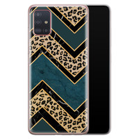 Leuke Telefoonhoesjes Samsung Galaxy A51 siliconen hoesje - Luipaard zigzag