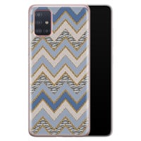 Leuke Telefoonhoesjes Samsung Galaxy A51 siliconen hoesje - Retro zigzag