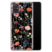 Leuke Telefoonhoesjes Samsung Galaxy A51 siliconen hoesje - Dark flowers