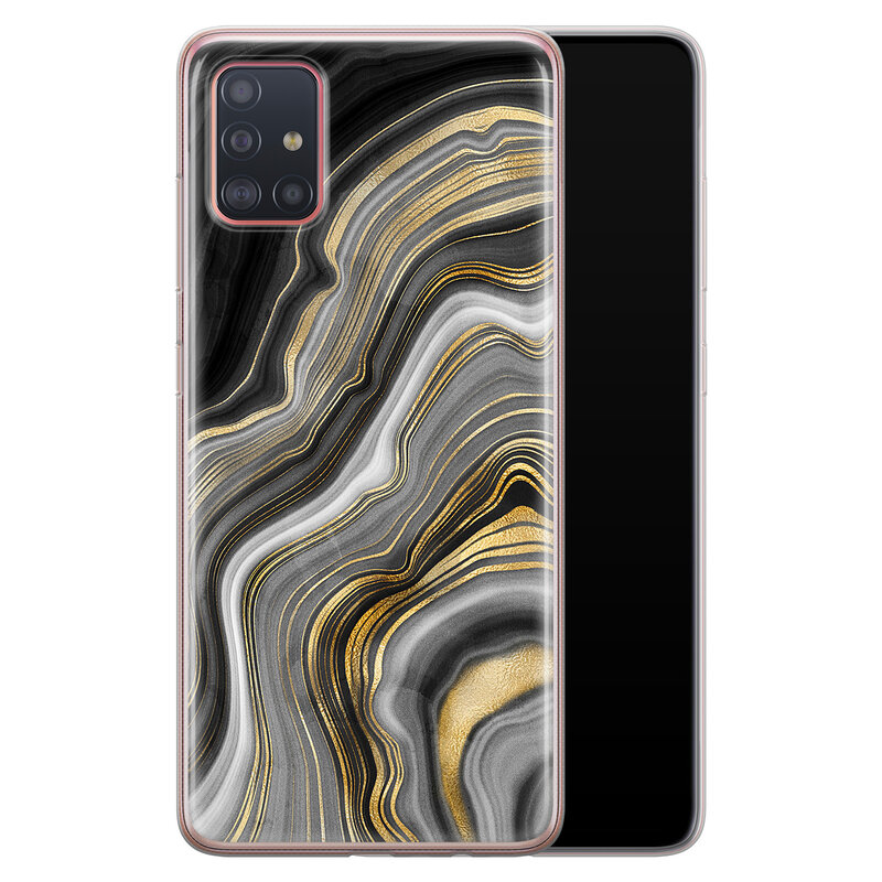 Leuke Telefoonhoesjes Samsung Galaxy A51 siliconen hoesje - Golden agate