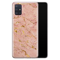 Leuke Telefoonhoesjes Samsung Galaxy A51 siliconen hoesje - Marmer roze goud