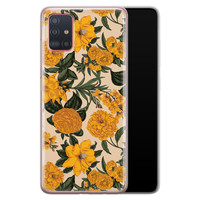 Leuke Telefoonhoesjes Samsung Galaxy A51 siliconen hoesje - Retro flowers