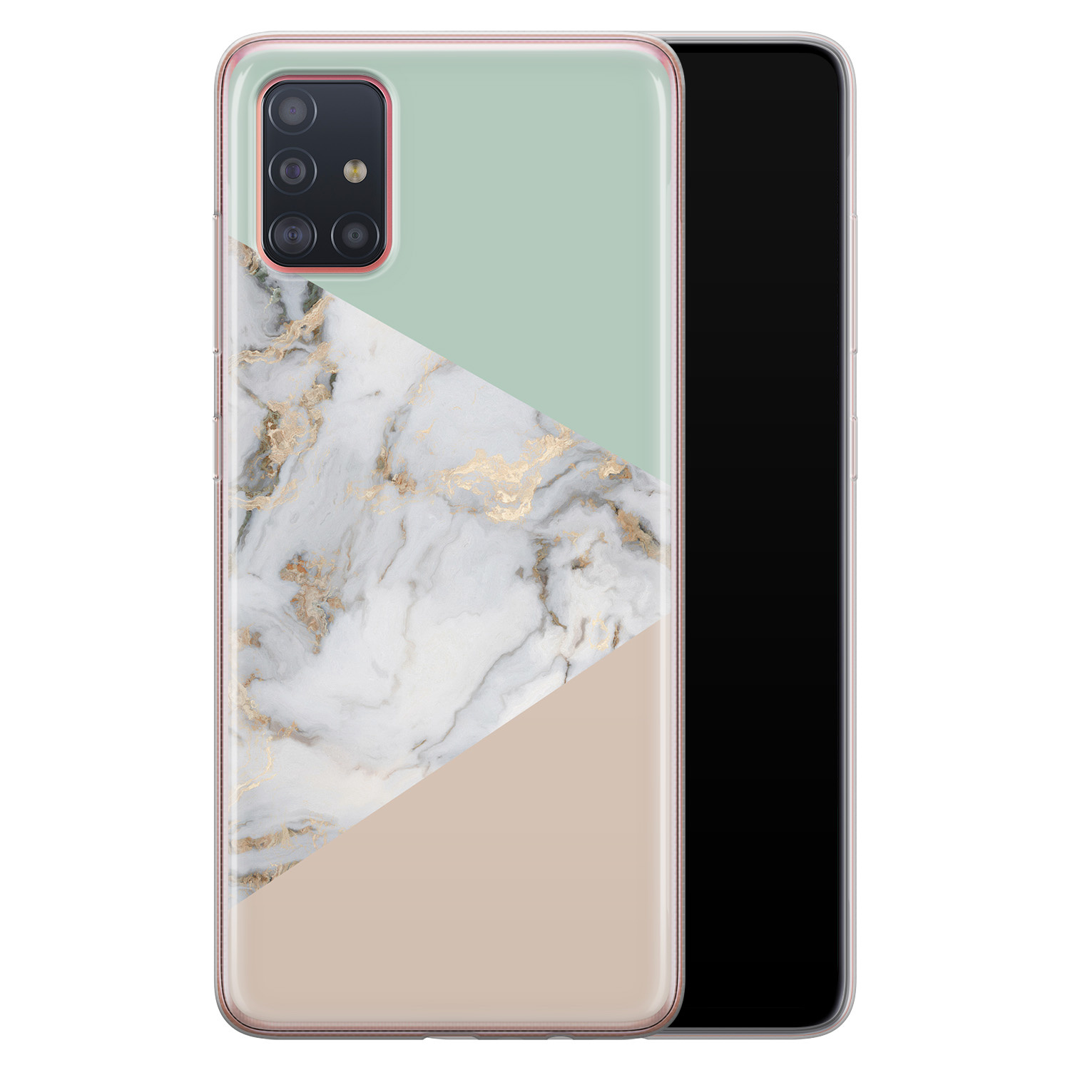 Leuke Telefoonhoesjes Samsung Galaxy A51 siliconen hoesje - Marmer pastel mix